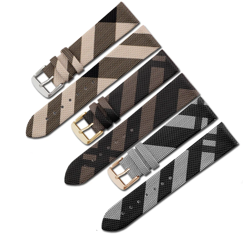 

TKN Lattice pattern PU leather strap waterproof and breathable cow leather bottom replacement belt Male and Female 16 18 20mm