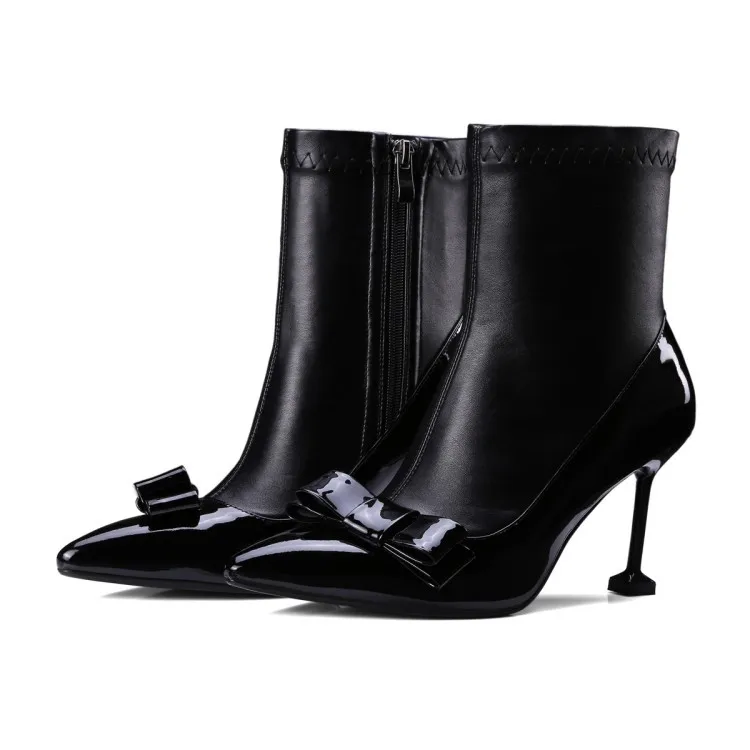 patent zip ankle boots
