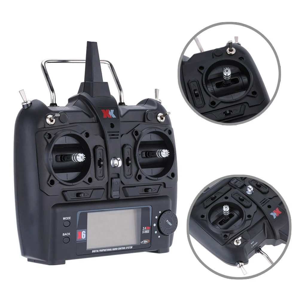 

2019 RC Parts XK X6 2.4G 6CH Remote Controller Transmitter for RC Helicopter K100 K110 K120 K123 K124 K130 RC Helicopter Drone