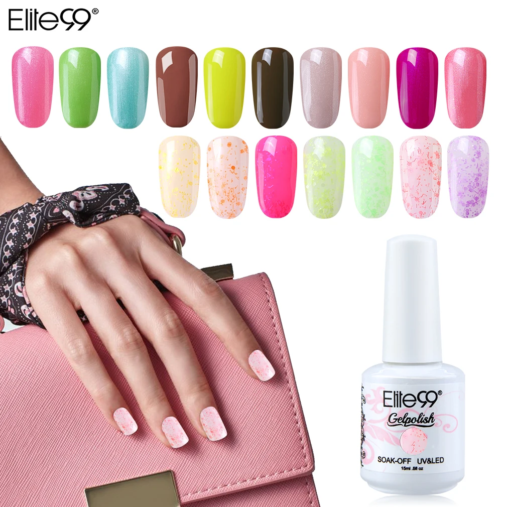 

Elite99 8ml Classic Color LED Lamp Nail Polish Hybrid Varnish UV Gel Nail Polish Semi Permanent Lucky Lacquer Stamping Enamel