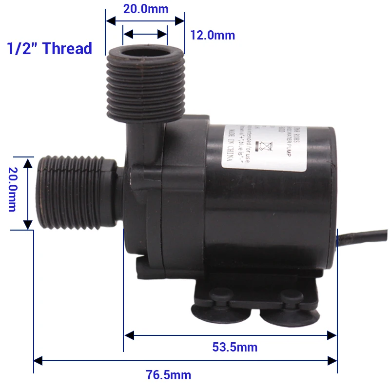DC 12V Solar Hot Water Heater Circulation Pump with SS Hose Barb Fittings 600  L/H Low Noise Food Grade Plastic Homebrew Pump - AliExpress