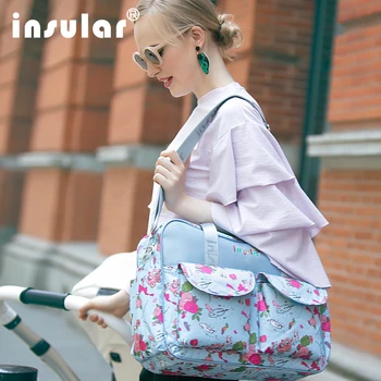 

Fashion Light Flowered Diaper Bag Stroller Mummy Handbag Large Capacity Baby Nappy Care Bag Antimicrobial Waterproof Lighter