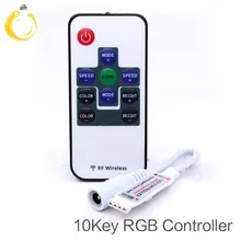 RF RGB светодиодный контроллер, 12 В 12 в 10 ключей, алюминиевый корпус, RF сенсорный RGB контроллер для светодиодный ленты 5050 3528 rgb настенные светильники