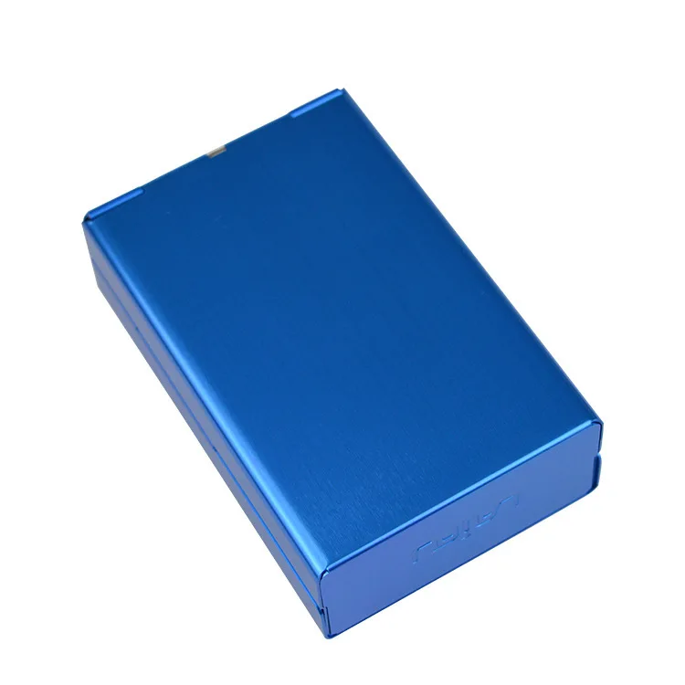 1 шт. высококлассный портсигар сплошной цвет портсигар алюминиевый сплав декоративные автоматические раздвижные аксессуары для сигарет - Цвет: Синий