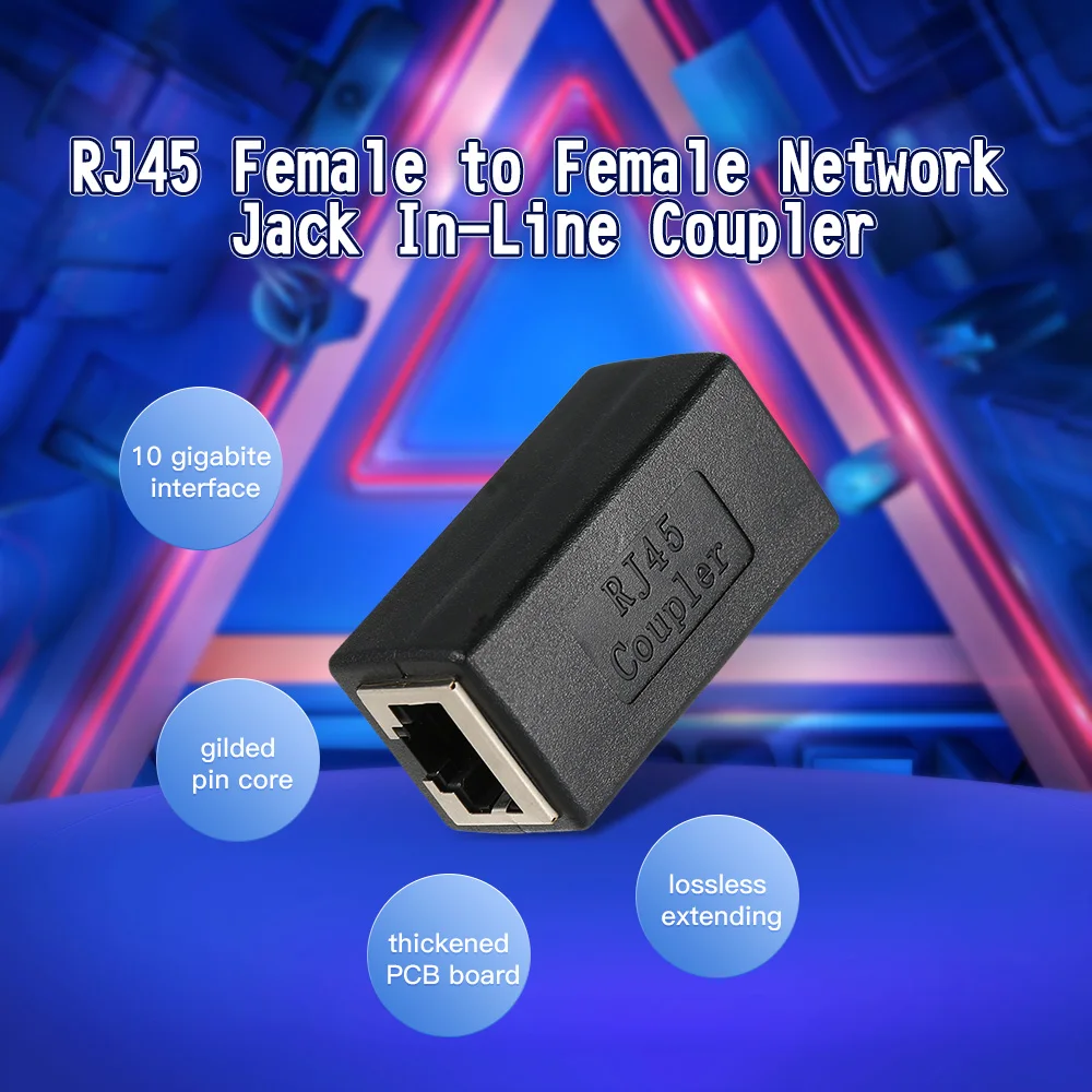 

RJ45 Coupler In-Line Coupler CAT 5/CAT 6/CAT 7 LAN Ethernet Cable Extender Adapter Connector Female to Female Straight Modular
