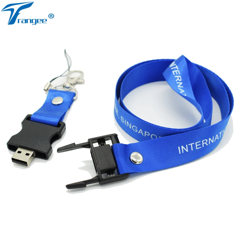 50pcs/lot Lanyard USB Flash Drive with Your Customized Logo for Company