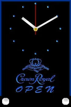 

tnc0017 Crown Royal Beer OPEN Sign Table Desk 3D LED Clock