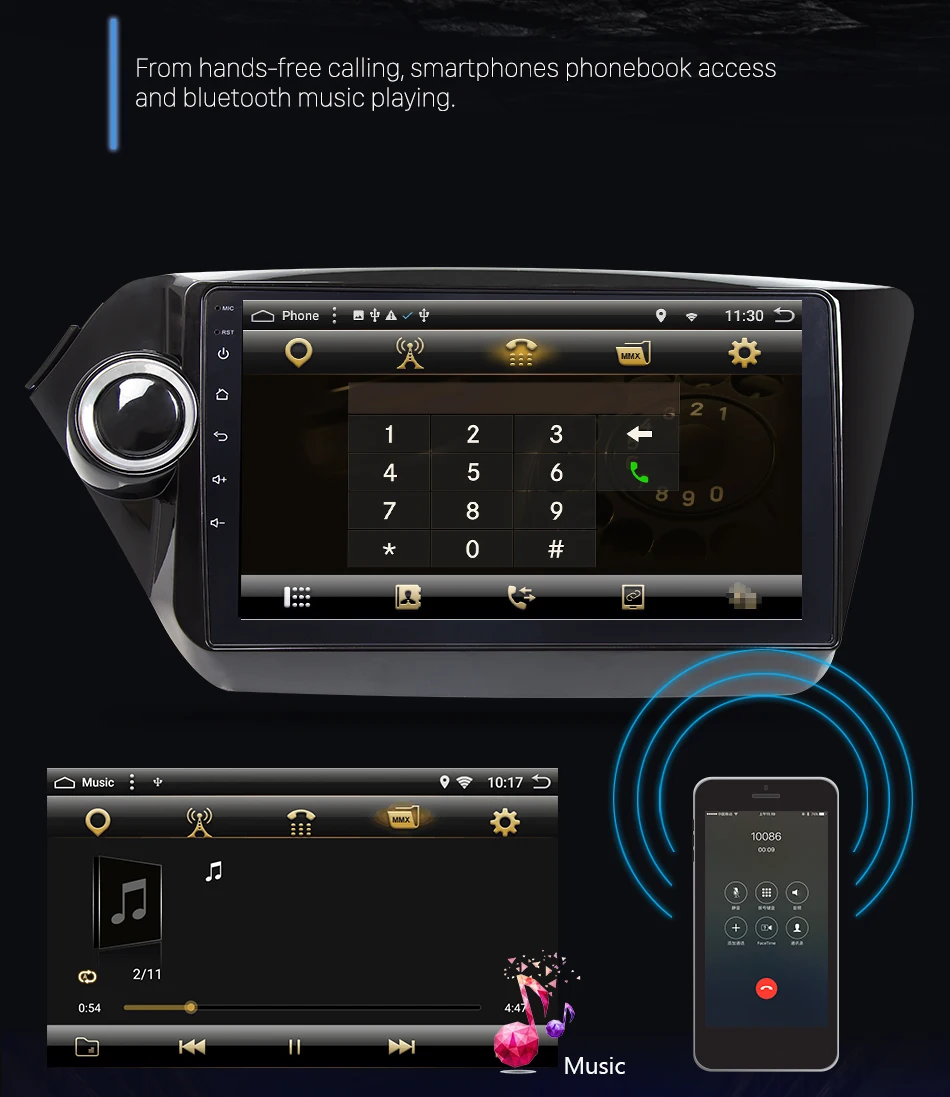 Discount Eunavi IPS android 8.1 car dvd player gps navigation for Kia k2 RIO 2010 2011 2012 2013 2014 2015 car radio stereo dvd gps 7851 10