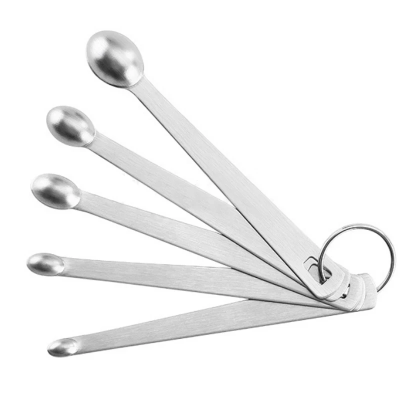 

5Pcs Cooking Tools Tableware Accessories Mini Durable Portable Stainless Steel Kitchen Gadgets Measuring Spoon Baking Tools set