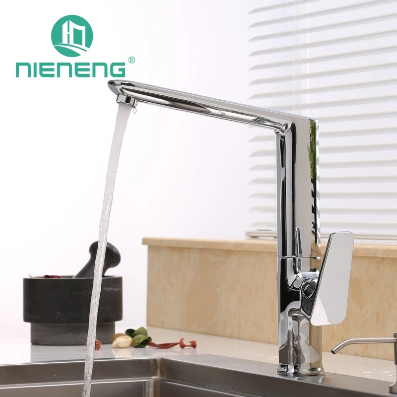 Nieneng New Design Kitchen Faucet Basin Sink Mixer Taps Fixtures Deck Mounted Single Swivel Spout Black