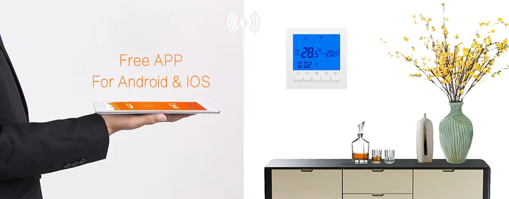 Wifi термостат для электрического отопления, управляемый для IOS и Android смартфон программируемый wifi термометр