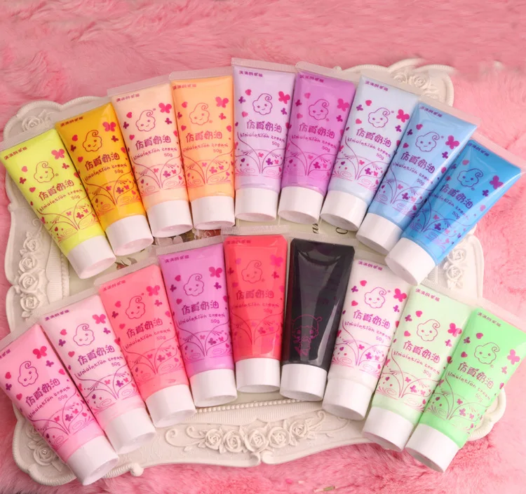 

DIY Mobile Phone Shell Simulation Cream Gum Candy Color Mobile Phone Beauty Glue With Flower Mouth Randomly Color