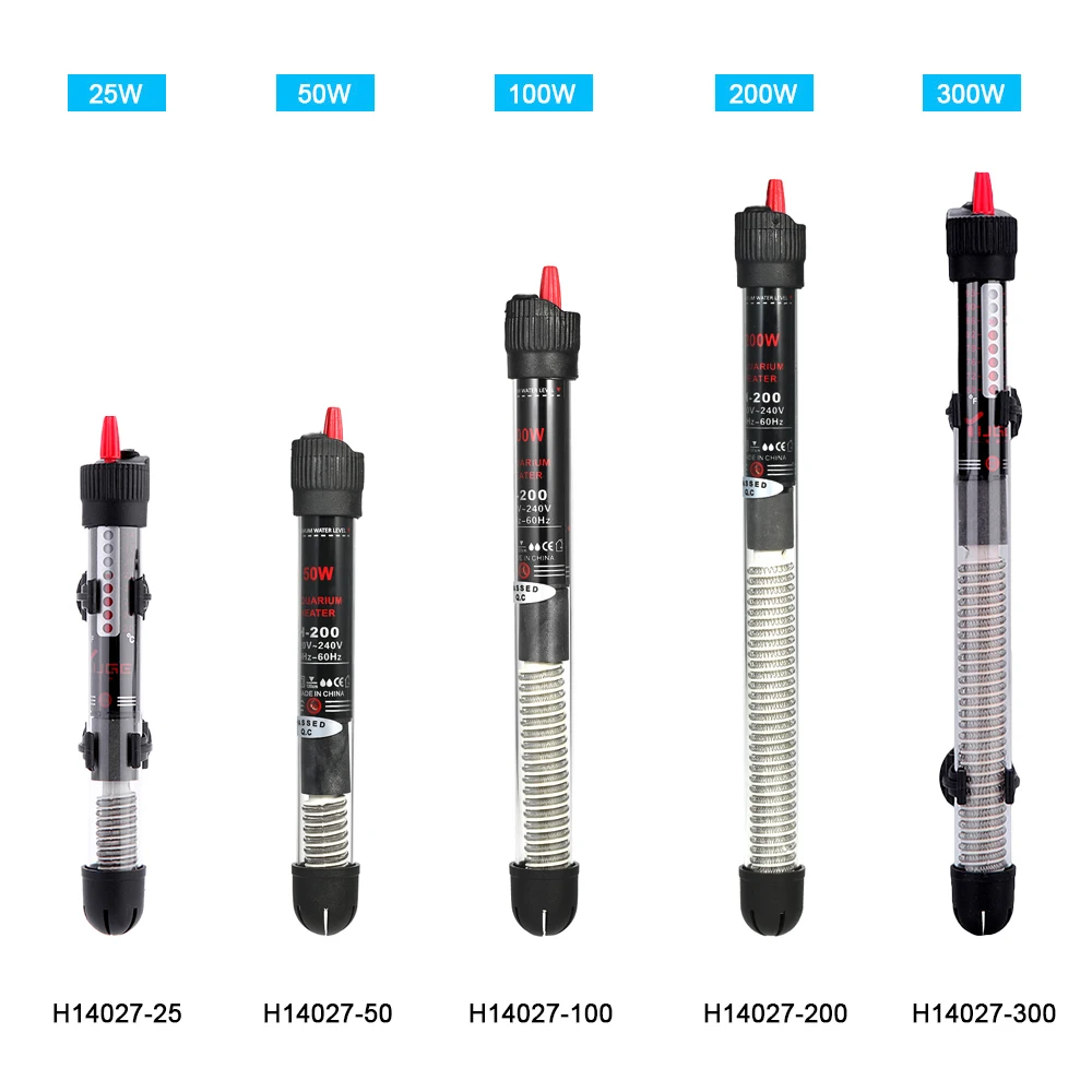 Погружной нагреватель для аквариума, нагревательный стержень для аквариума, регулировка температуры аквариума 220-240 в 25 Вт/50 Вт/100 Вт/200 Вт/300 Вт