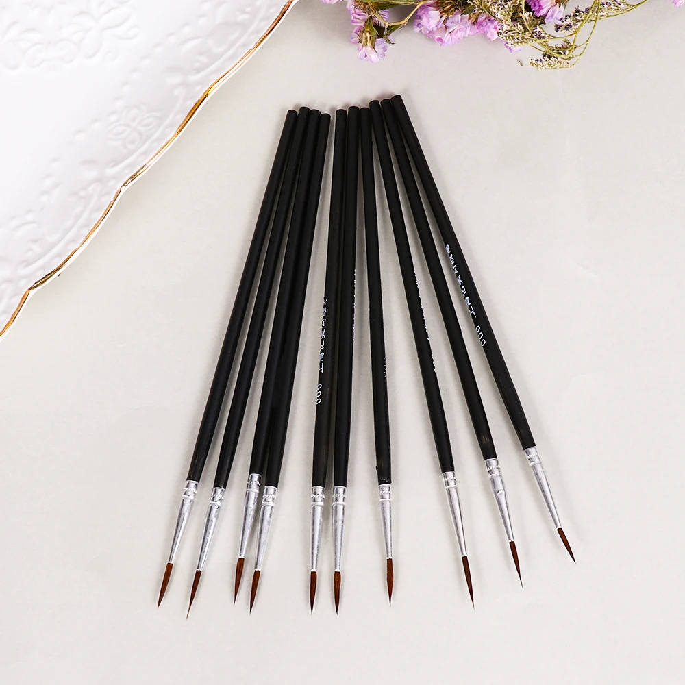 10Pcs Art Supplies Hand Painted Thin Hook Line Pen Drawing Art Pen Paint Brush Nylon Brush Acrylic Painting Pen Wholesale 4