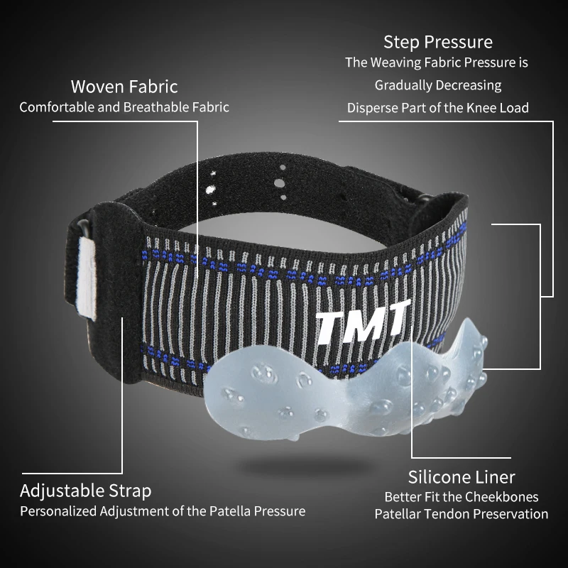 TMT الركبة دعم الرياضة الرضفة حماية دعم هدفين تنفس كرة السلة تشغيل الطائرة تعديل الحبيبية سيليكون
