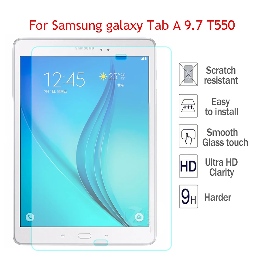 2 шт. 9H закаленное стекло для Samsung Galaxy Tab A 9 7 T550 SM Высокое качество защита экрана