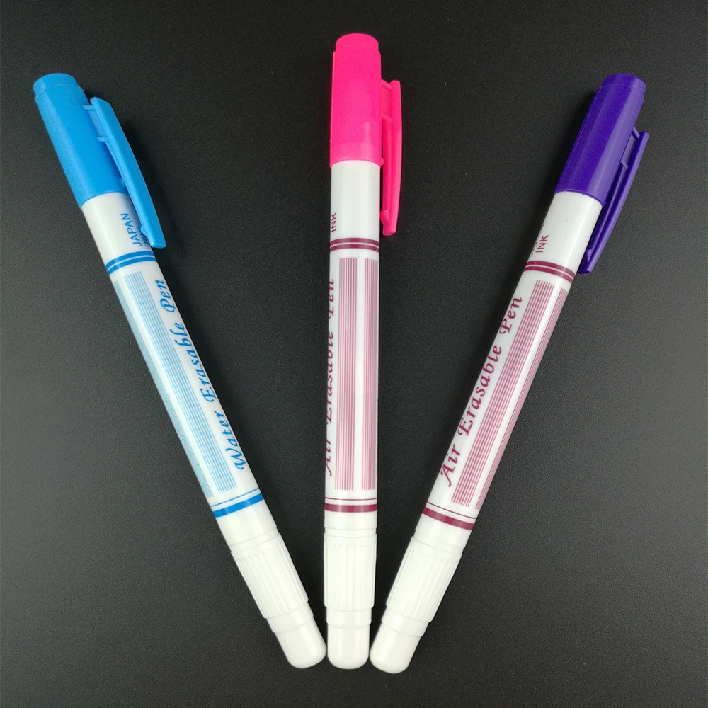 

3pcs Sewing Pen Color Disappear Air Erasable Pencil Easy Wipe Off Water Soluble Fabric Marker Pen For Sewing Shoes Making