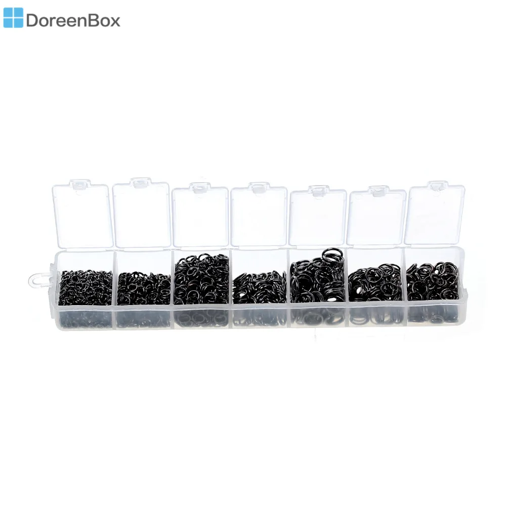 Doreen Box пластиковая коробка смешанные Открытые и закрытые кольца Gunmetal диаметр 3
