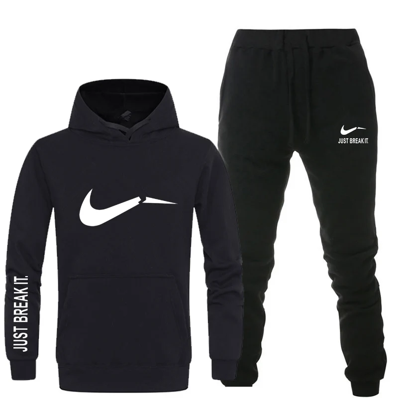 

New tracksuit men Hoodies Suit Fleece Warm Sweatshirt Suit Hoodie+Sweatpants Set Jogging Homme tracksuit survetement homme 2019