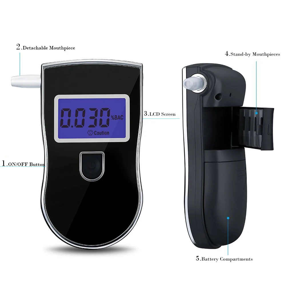 AT-818 المحمولة البسيطة روح اختبار التنفس الكحول الرقمية lcd اختبار السيارات اكسسوارات السيارات المهنية