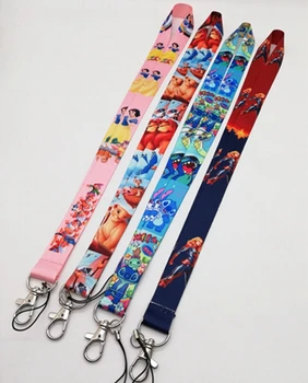 

mix Cartoon Stitch princess 100 pcs Neck Strap Lanyards Card Holders Bank Neck Strap Card Bus ID Holders Rope Key Chain Gi