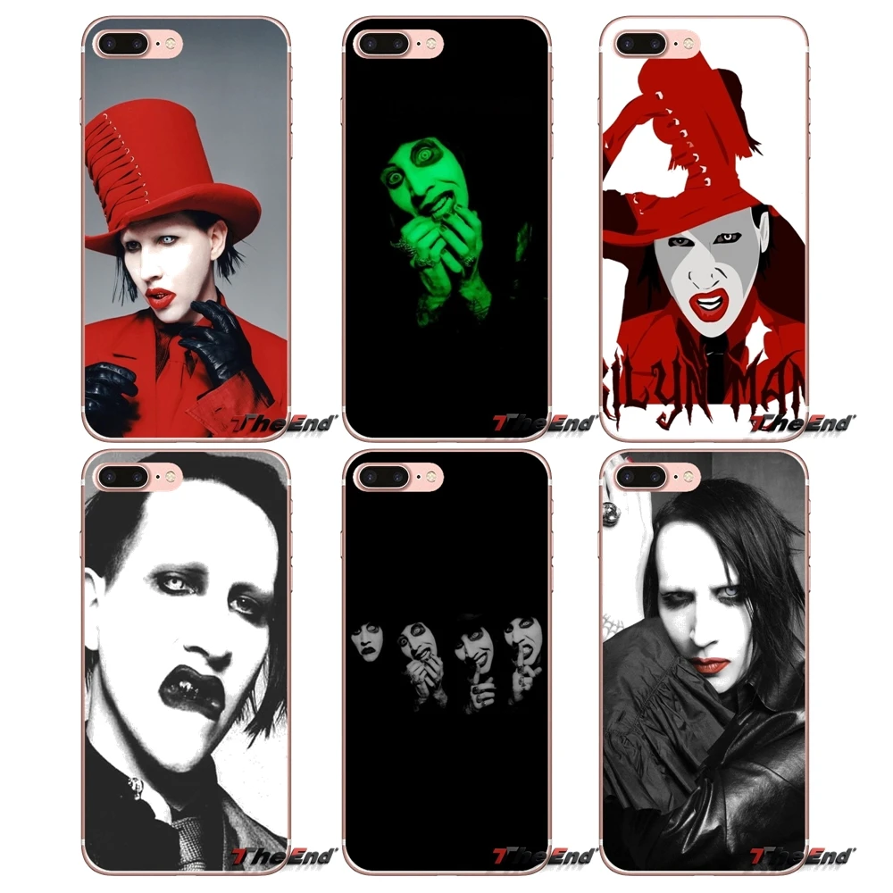 

For Samsung Galaxy S2 S3 S4 S5 MINI S6 S7 edge S8 S9 Plus Note 2 3 4 5 8 Coque Fundas Marilyn Manson Silicone Phone Cases Covers
