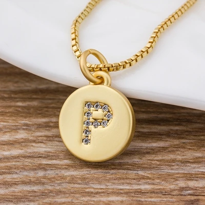 Sale Fashion Tiny Daint  Alphabet Pendants 26 Letters Necklace Gold Color for Women Girls Best Birthday Party Gift