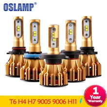Oslamp T6 H4 H7 H11 9005 9006 H13 водить автомобиль Фары для авто 6500 К 70 w/pair Hi-Lo/один луч автомобильной фары Противотуманные Лампа 12 В 24 В