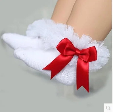 Tukla Весна пачки кружева носки Чистая Пряжа милые короткие носки из хлопка для малышей милый бантик носки для девочек детская одежда accosseries - Цвет: 1