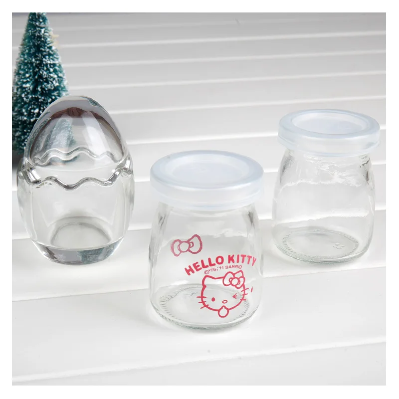 6PCS Pudding bottle lead free glass pudding cup thickened milk cup with