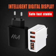 H& A Универсальный 3/4 порт USB зарядное устройство светодиодный дисплей ЕС вилка зарядное устройство для iPhone X XS для samsung S9 S8 зарядное устройство для мобильного телефона