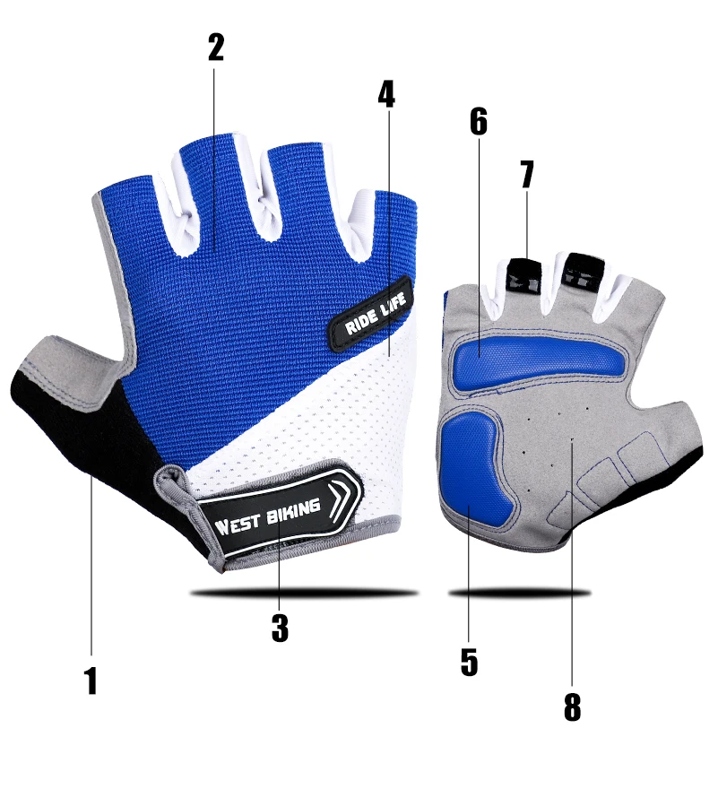 Guantes Bicicleta Táctiles Palma Antideslizante West Biking M Azul con  Ofertas en Carrefour