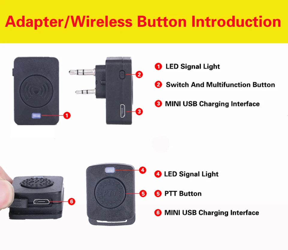 Fone de Ouvido Rádio em Dois Fones de Ouvido sem Fio para Motorola m tipo Fone de Ouvido Walkie Talkie Hands-free Bluetooth - m tipo Handheld Sentidos Baofeng k 6 k m tipo fone de ouvido handheld