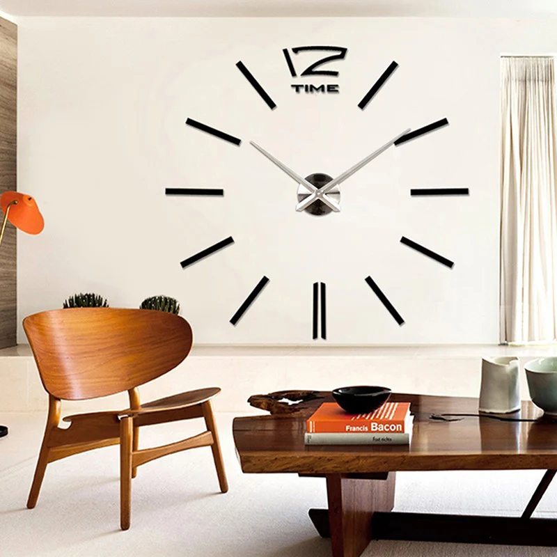 Modern Home DIY 3D Number Mirror Wall Sticker Art Clock Living Room Decor Hot