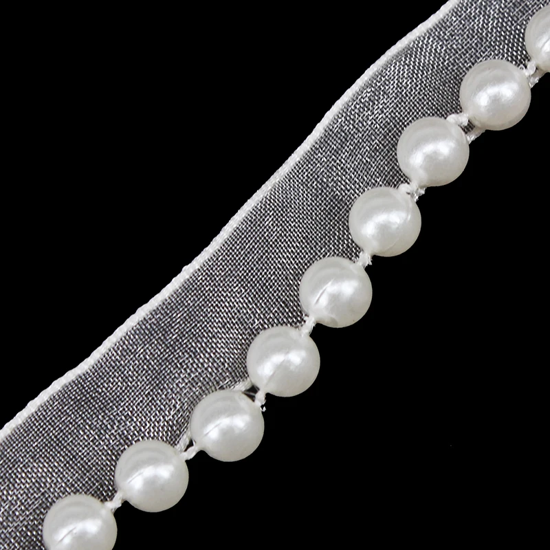 20yards Beaded White Trimming Braided Fake Pearls Trim Decorated Lace