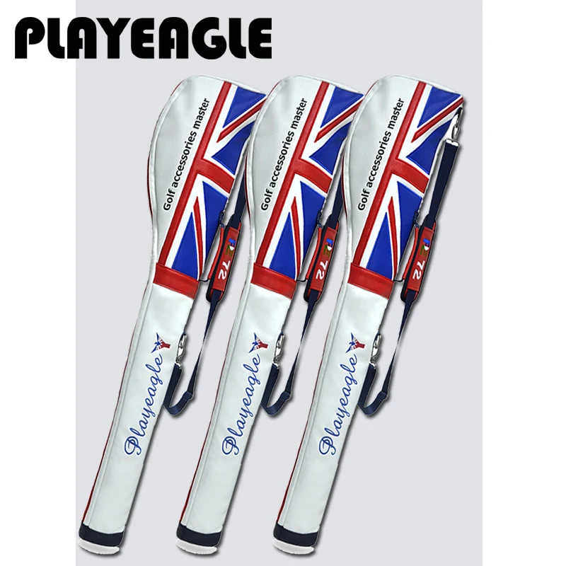 PLAYEAGLE Protatble للطي الجلود دائم نادي الغولف أكياس يمكن وضع 6-9 قطعة نوادي خفيفة الوزن الأحد حقيبة الرجال الغولف حقيبة بندقية 1 قطعة