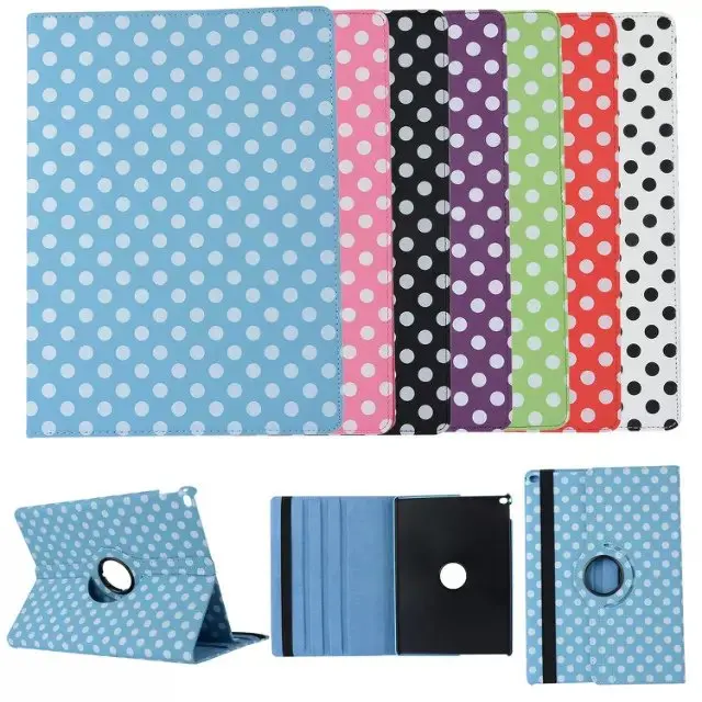 

For Apple iPad Pro 12.9 inch Tablet Protetive Case Cover 360 Degree Rotating Dot Style PU Leather Flip Skin