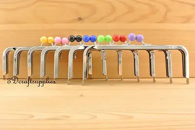 

metal purse frame glue on clasp clip set of 7 colors silver 8 inch X 3 inch Z77