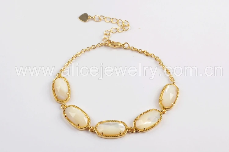BOROSA Druzy ювелирные изделия лазурит золотой цвет ободок коготь шестиугольник мульти-вид камень граненый пять камней браслет для женщин ZG0326