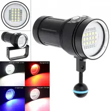 Led flashlight Torch Diving Underwater 100m Video Light 150W 12000LM 15 XML2+6 Red+6 UV LED Photography Video Dive Flashlight цена Led flashlight Torch Diving Underwater 100m Video Light 150W 12000LM 15 XML2+6 Red+6 UV LED Photography Video Dive Flashlight цены онлайн