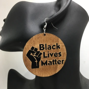 

6cm Black Lives Matter Wooden Earrings