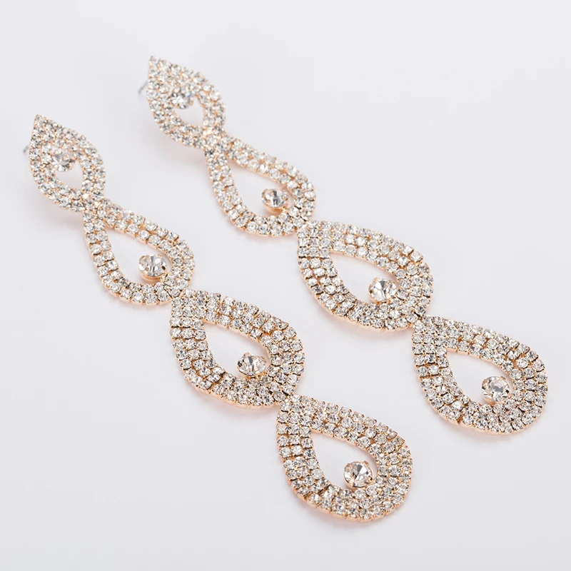 YFJEWE New Design Christmas gifts Fashion luxury crystal drop earrings for women jewelry rhinestone women long earring #E430