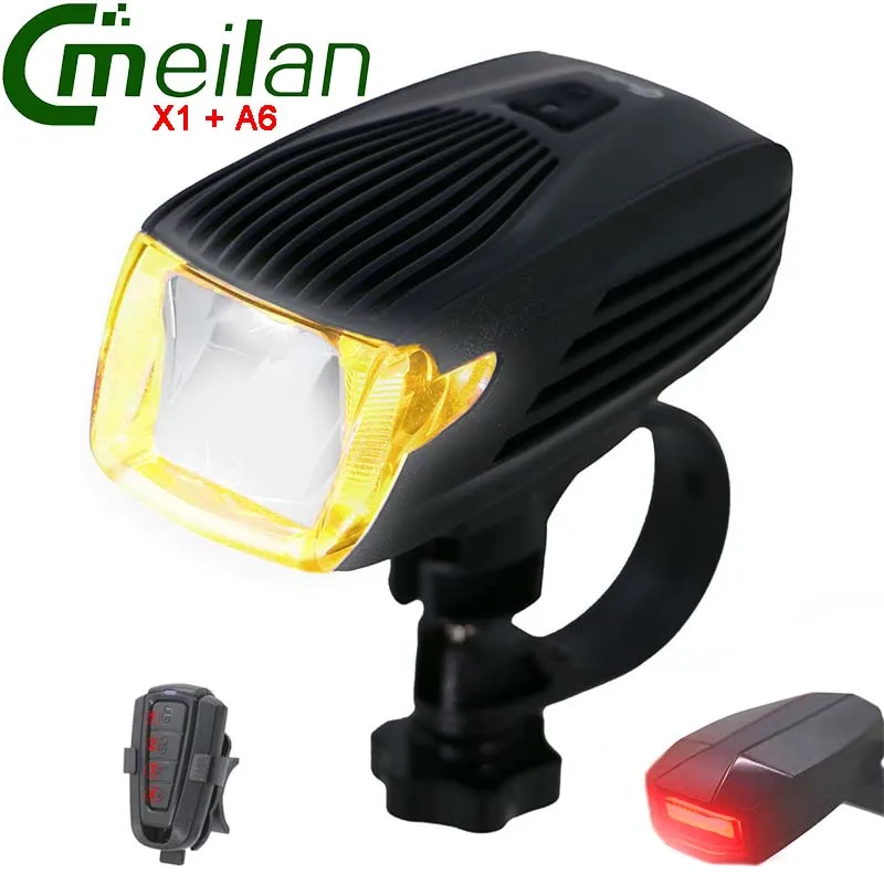

Meilan X1 Cycle Led Bike Lights Wireless A6 safety Taillight Bell Alarm bike Accessories USB rechargeable Lock bicycle lantern