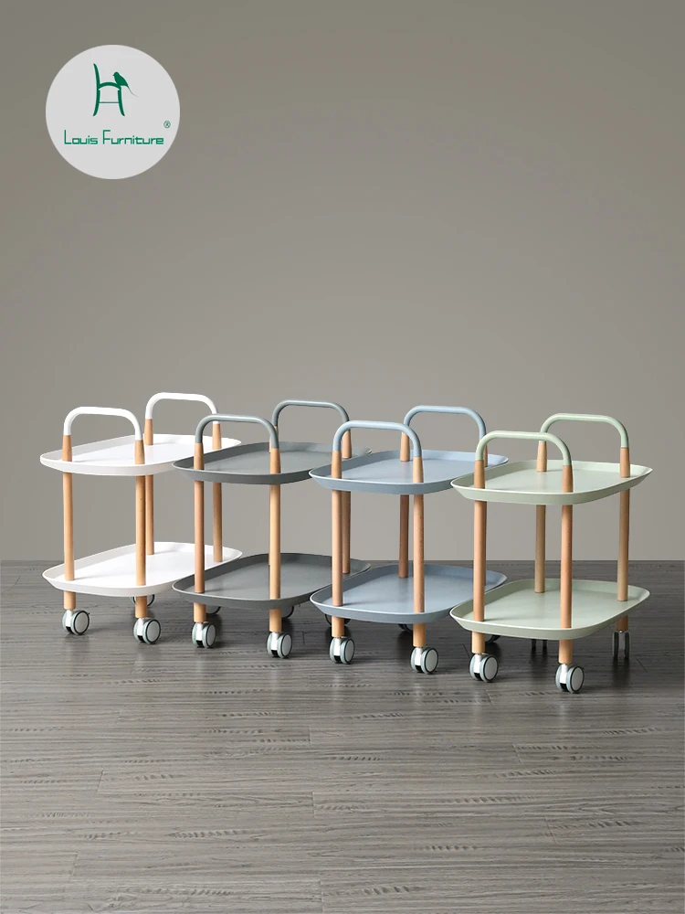 

Louis fashion Coffee Tables Nordic trolley sofa side several small tea ins accept two-tier multi-functional car with wheels