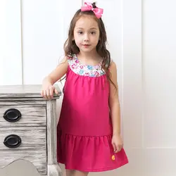 Хлопковые платья для маленьких девочек, летние платья с открытыми плечами, детская одежда с цветочным принтом, модная одежда для маленьких