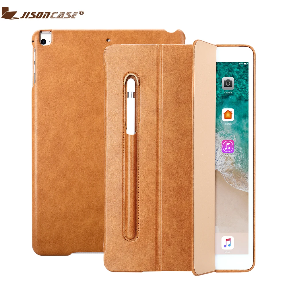 

Jisoncase Microfiber Tablet Case Cover For ipad 9.7 case Folding Folio Case Pencil Slot For iPad 9.7inch 2018 Protective Cove