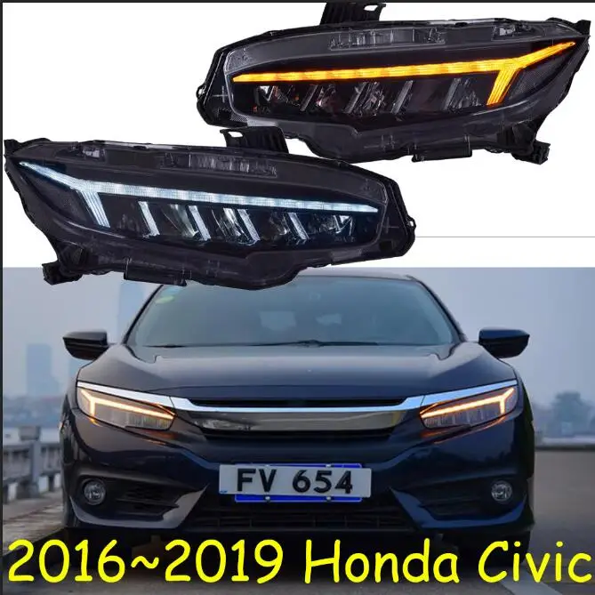 2 шт. автостайлинг фары для CIVIC 10th фары DRL год светодиодные ходовые огни биксеноновые фары противотуманные фары - Цвет: 2pcs headlight