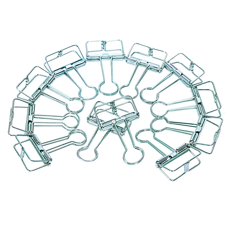 

12 Pack Medium Metal Wire Binder Clips, Office Supplier School Accessories,Colorful Hollow Out Paper Organizer, Paper Metal Cl