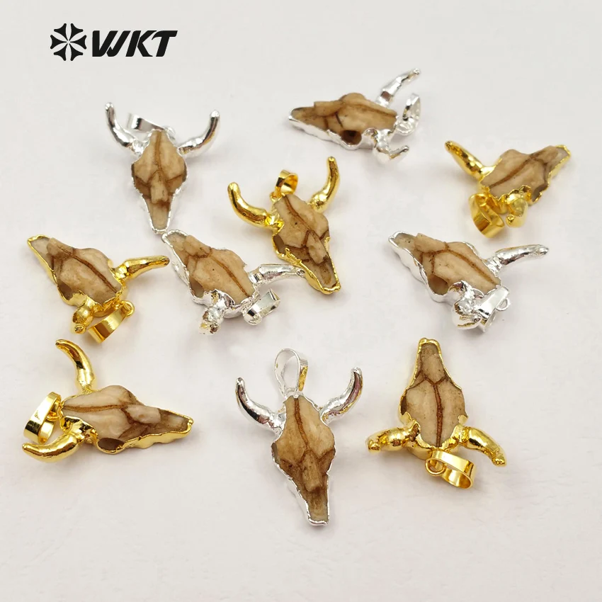 

WT-P1212 Wholesale Custom Delicate Tiny Size Cattle Head With Sliver Plated Small Pendant For Boyfriends Gift Fashion Jewelry