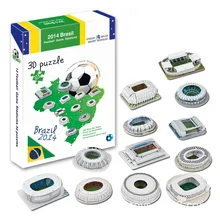 Candice guo 3D пазл Набор для творчества игрушка бумажная модель здания Бразильский футбол игра стадион собрать ручной работы подарок на день рождения 12 шт./компл